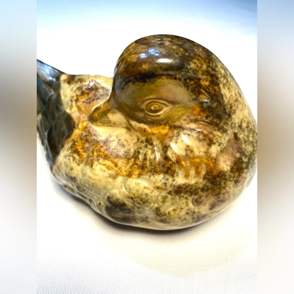 Ceramic Figurine Nesting Bird Duck 6.5”L